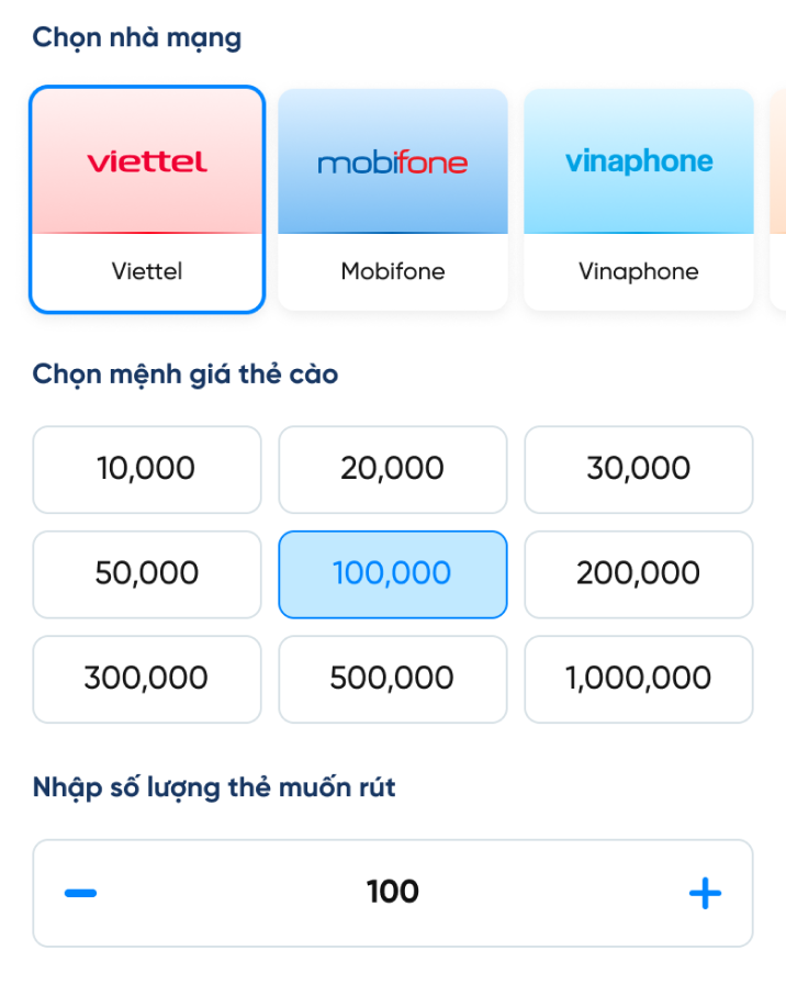 Hướng dẫn rút tiền